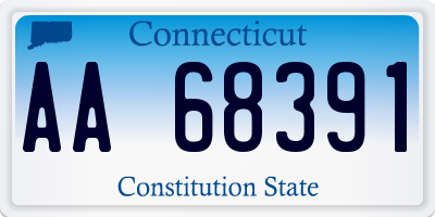 CT license plate AA68391