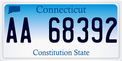 CT license plate AA68392