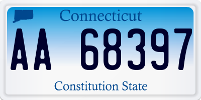 CT license plate AA68397