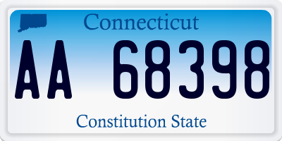 CT license plate AA68398