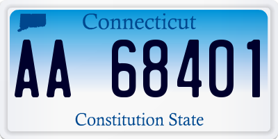 CT license plate AA68401
