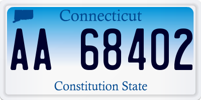 CT license plate AA68402