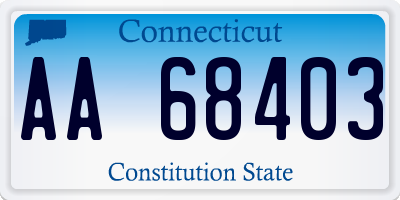 CT license plate AA68403