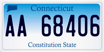 CT license plate AA68406
