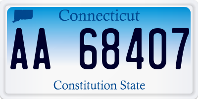 CT license plate AA68407