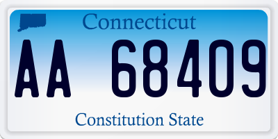 CT license plate AA68409