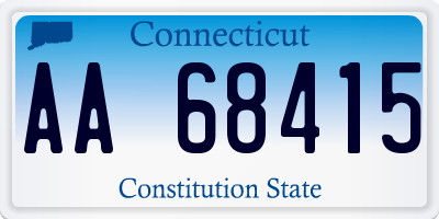 CT license plate AA68415
