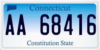 CT license plate AA68416