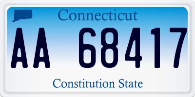 CT license plate AA68417