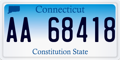 CT license plate AA68418