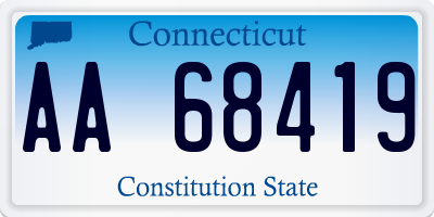 CT license plate AA68419