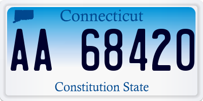 CT license plate AA68420
