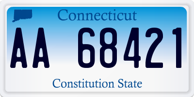 CT license plate AA68421