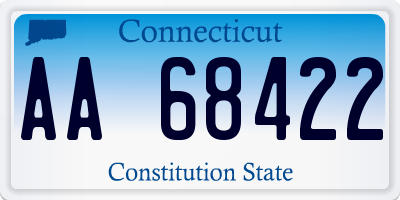 CT license plate AA68422