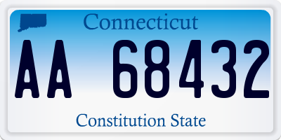 CT license plate AA68432