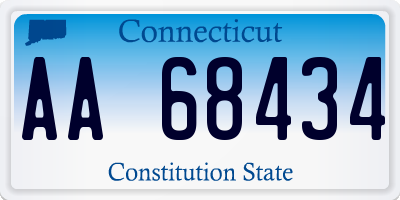 CT license plate AA68434
