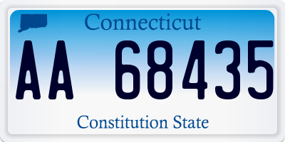 CT license plate AA68435