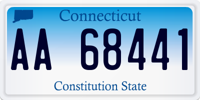 CT license plate AA68441