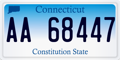 CT license plate AA68447