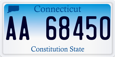 CT license plate AA68450