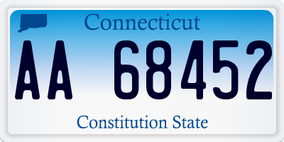 CT license plate AA68452