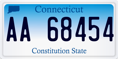 CT license plate AA68454