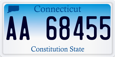 CT license plate AA68455