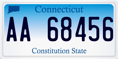CT license plate AA68456