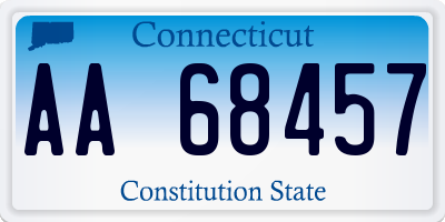 CT license plate AA68457