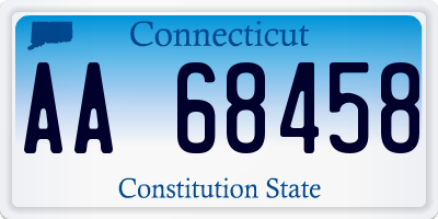 CT license plate AA68458