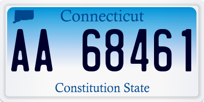 CT license plate AA68461