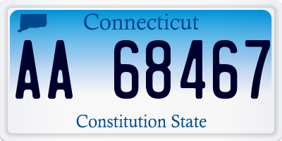 CT license plate AA68467