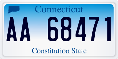 CT license plate AA68471