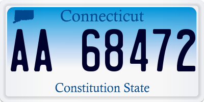 CT license plate AA68472
