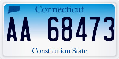 CT license plate AA68473