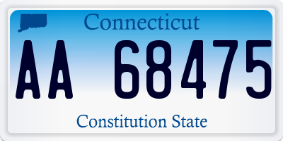 CT license plate AA68475