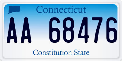 CT license plate AA68476