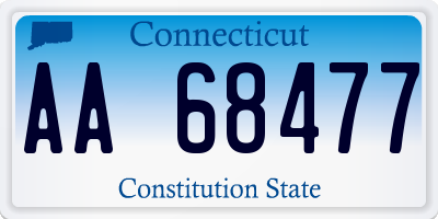 CT license plate AA68477