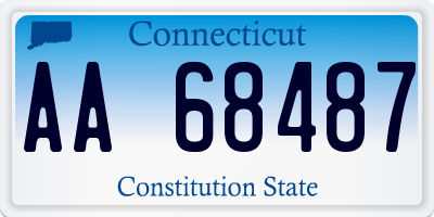 CT license plate AA68487