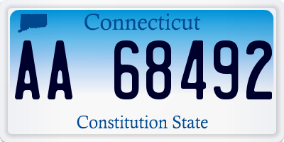 CT license plate AA68492