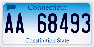 CT license plate AA68493