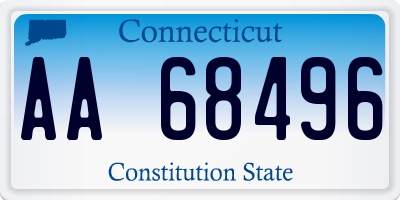 CT license plate AA68496