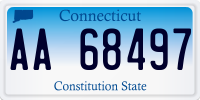 CT license plate AA68497