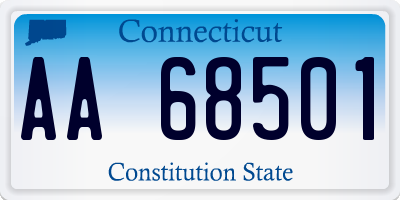 CT license plate AA68501