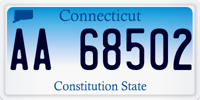 CT license plate AA68502