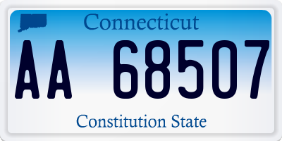 CT license plate AA68507