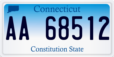 CT license plate AA68512