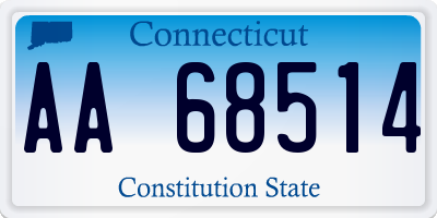 CT license plate AA68514