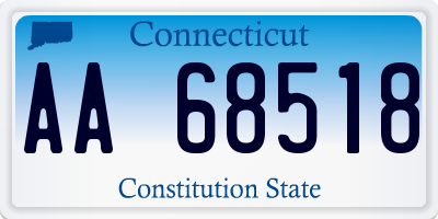 CT license plate AA68518