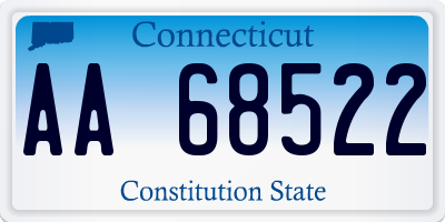 CT license plate AA68522